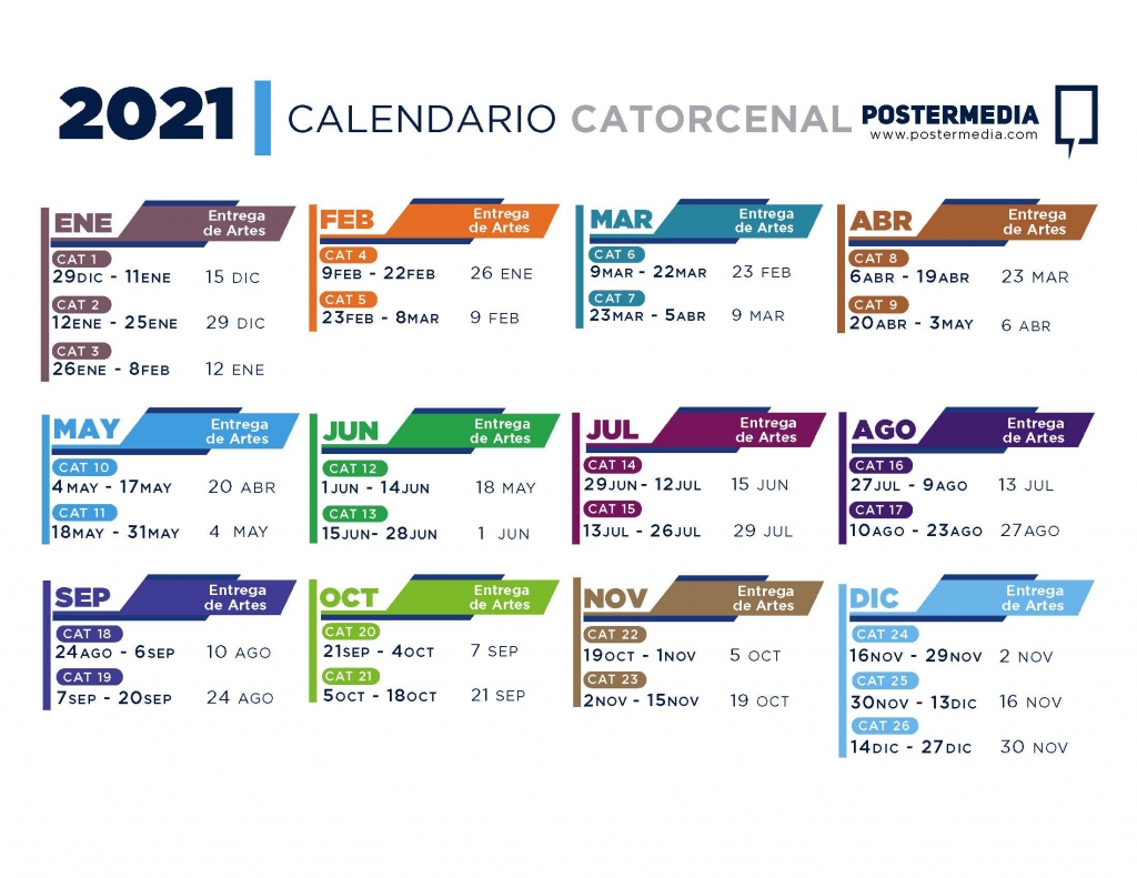 FICHAS TÉCNICAS Y CALENDARIO Postermedia